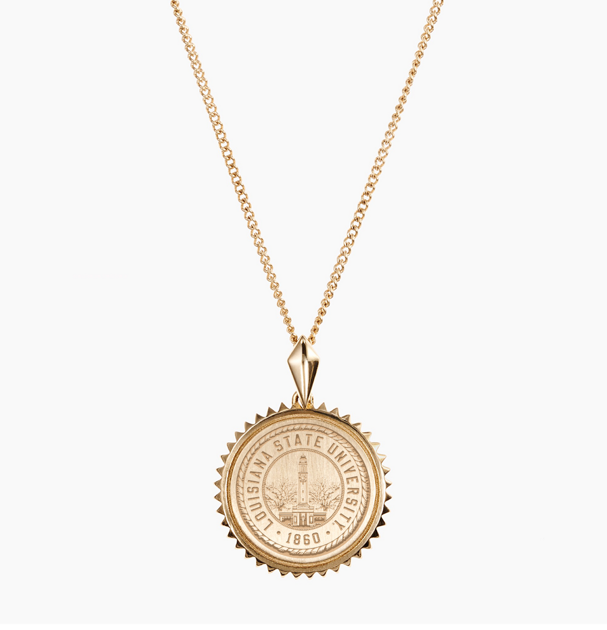 LSU Sunburst Crest Pendant