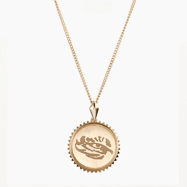 LSU Sunburst Tiger Necklace with Cable Chain