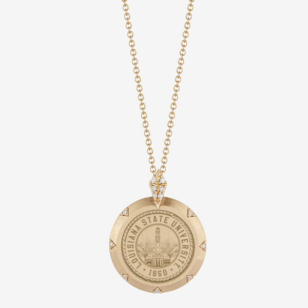 LSU 7-Point Diamond Pendant