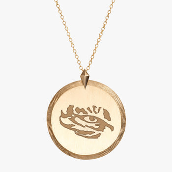 Gold LSU Florentine Tiger Necklace