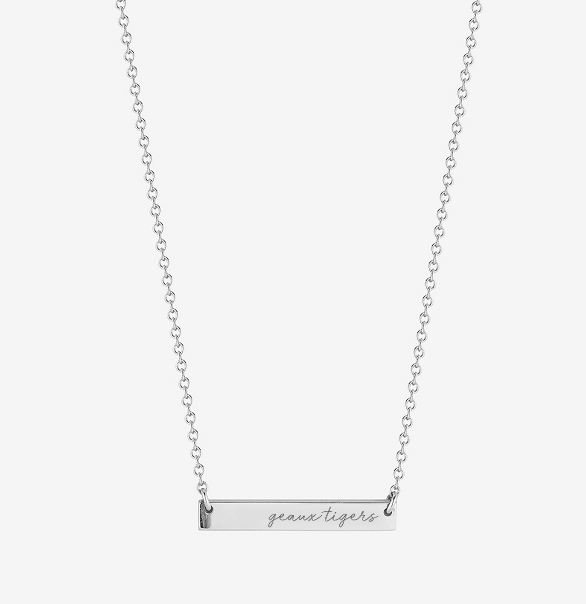 LSU Geaux Tigers Horizontal Bar Necklace