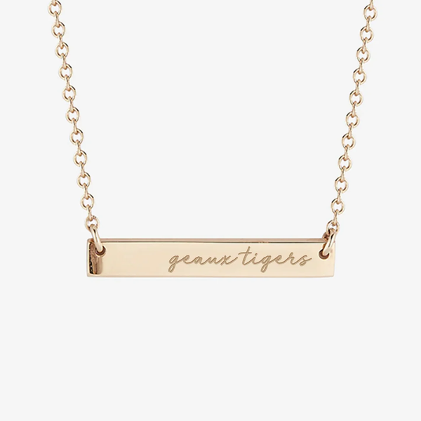 LSU Geaux Tigers Horizontal Bar Necklace