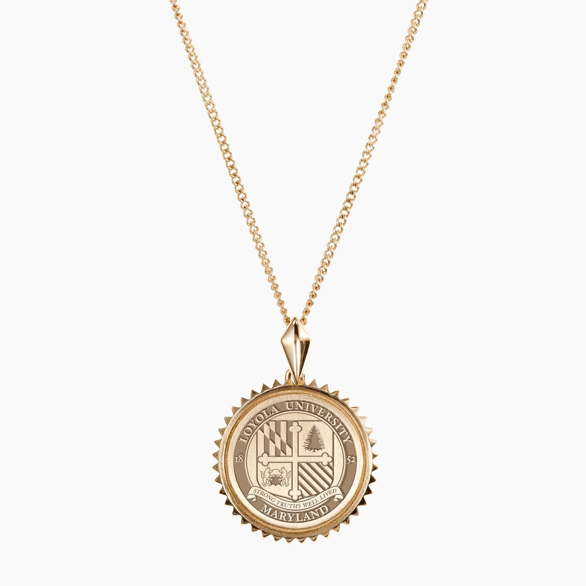 Gold Loyola of Maryland Sunburst Necklace