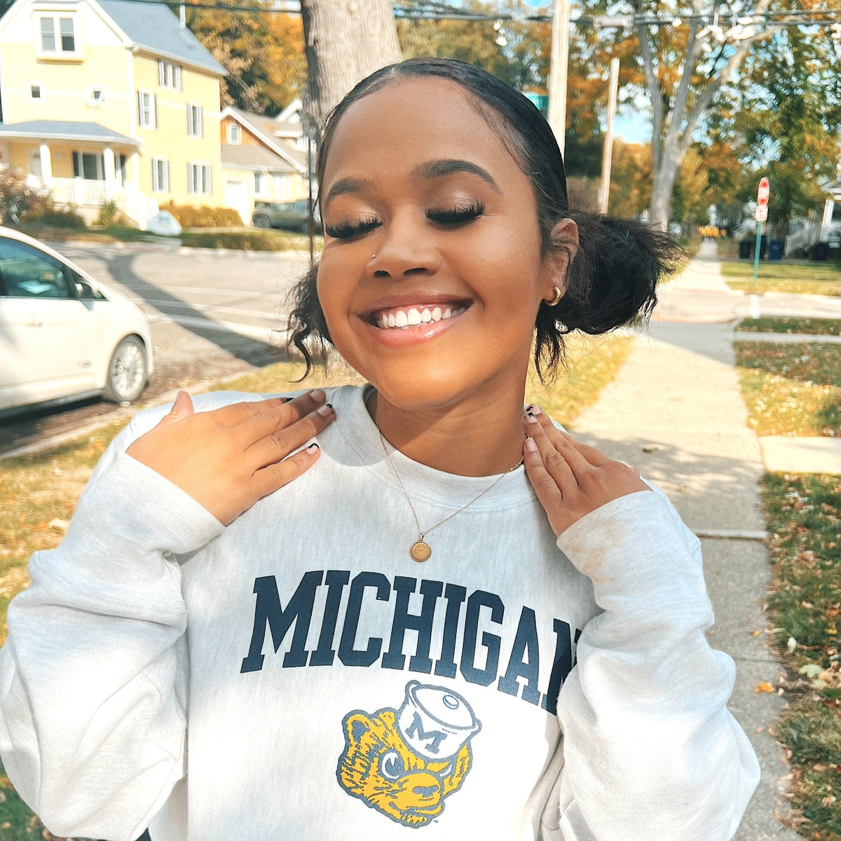 Michigan Sunburst Crest Pendant