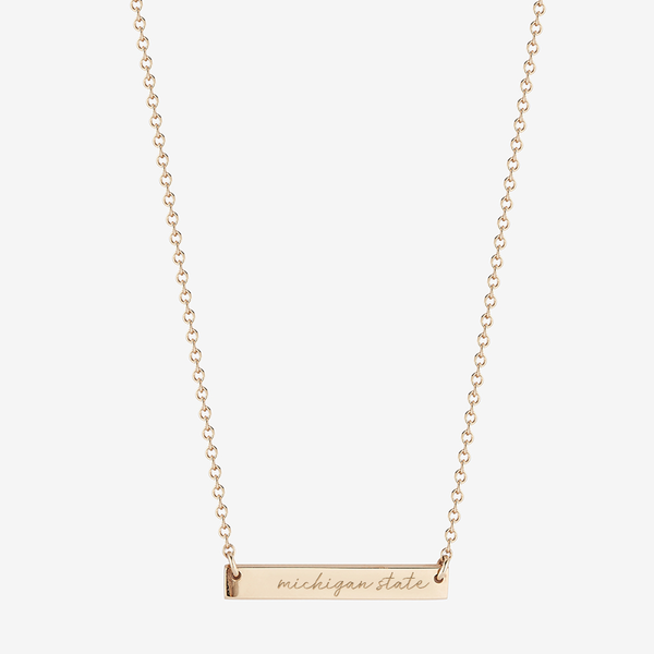 Michigan State Horizontal Bar Necklace