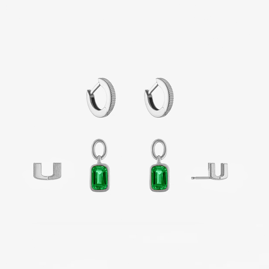 U Miami Letter Florentine Earring Bundle