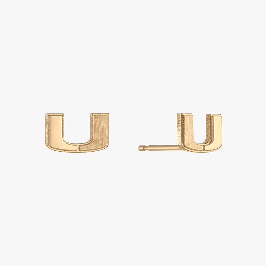 U Miami Letter Stud Earring