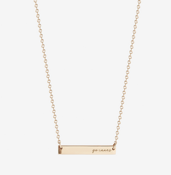 UMiami Go Canes Horizontal Bar Necklace