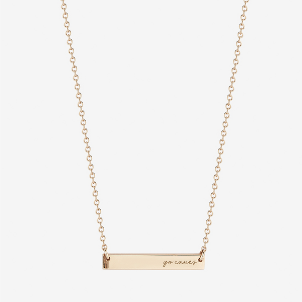 UMiami Go Canes Horizontal Bar Necklace