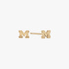 Michigan M Stud Earring Pair Gold 