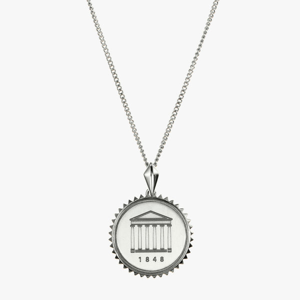 Silver Ole Miss Sunburst Necklace