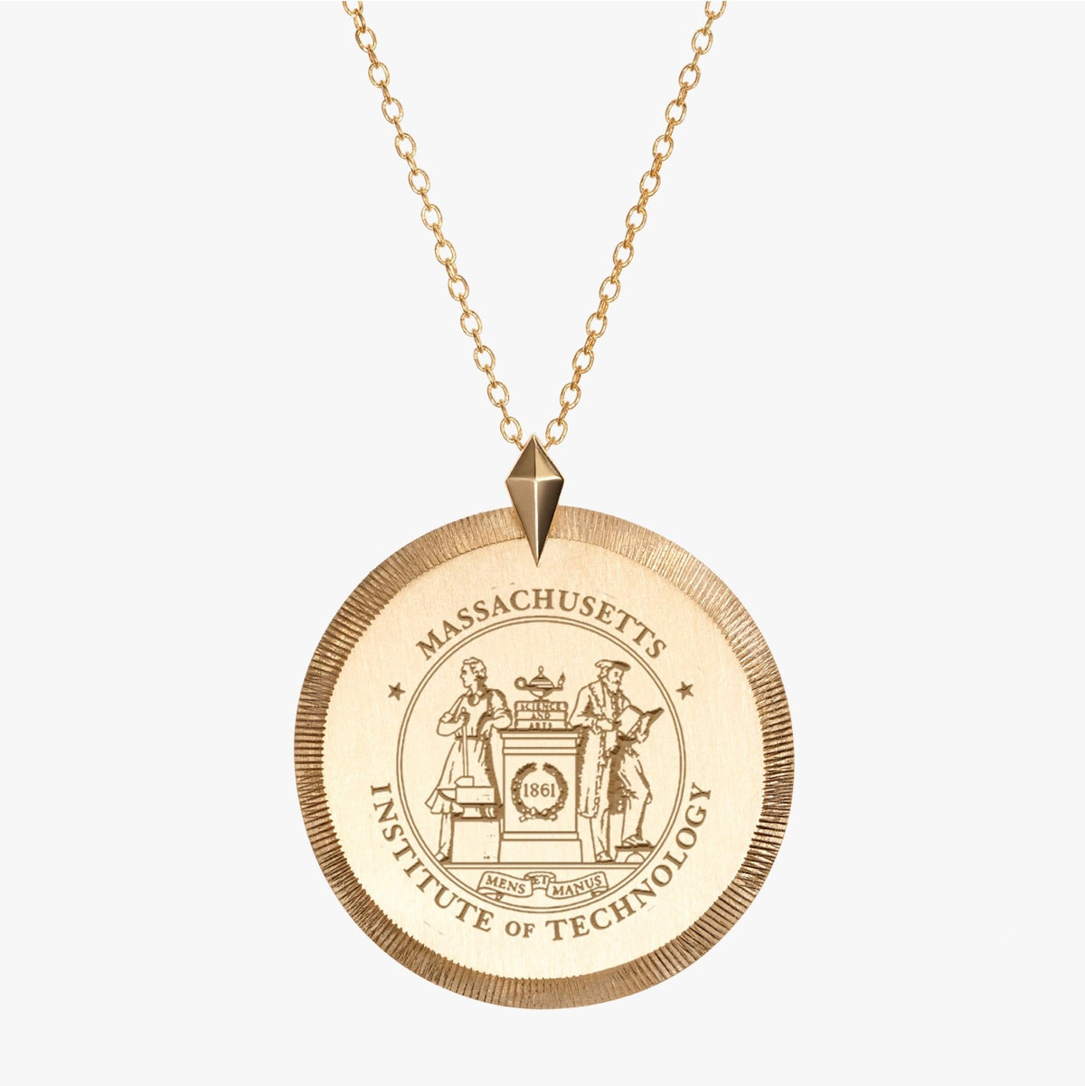 Gold Florentine Crest Necklace