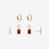 Mississippi State Florentine Hoop Earring Bundle Gold 