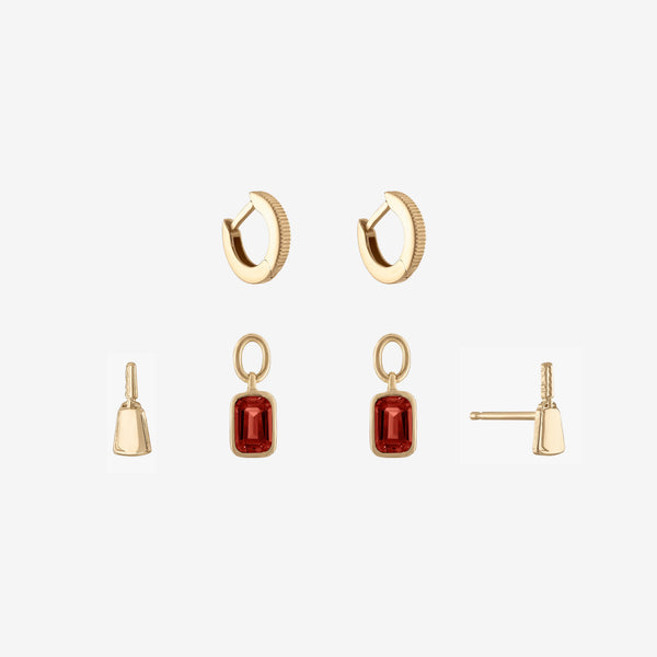 Mississippi State Florentine Hoop Earring Bundle Gold 