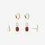 Mississippi State Florentine Hoop Earring Bundle Gold 