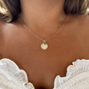 McDaniel College Sunburst Bundle including Sunburst Pendant, Link Chain and Emerald Gemstone. 