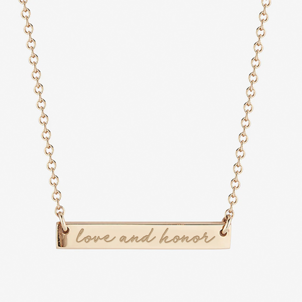 Miami (OH) Love and Honor Horizontal Bar Necklace