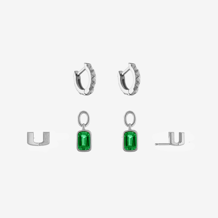UMiami Logo Sunburst Earring Bundle