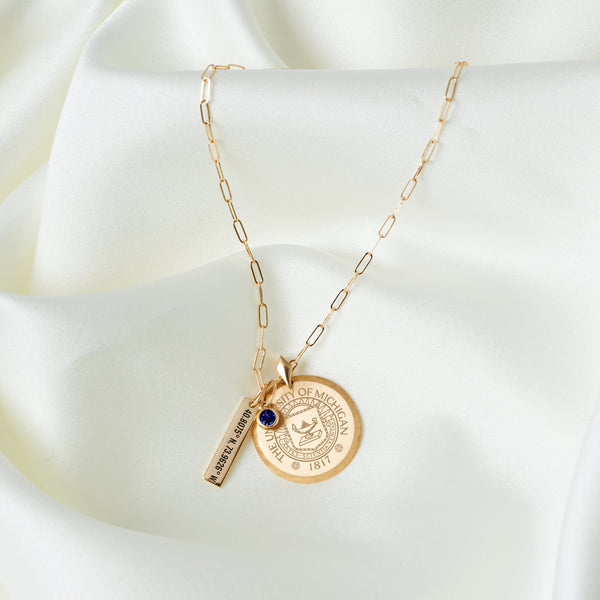 Michigan Florentine Crest Pendant