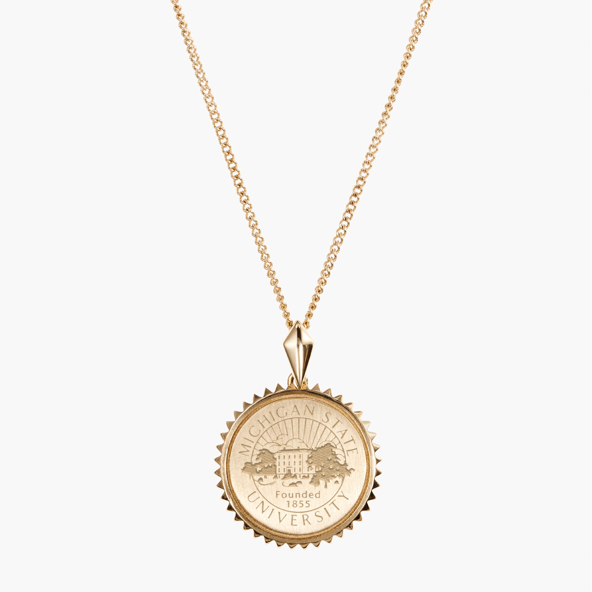 Michigan State Sunburst Pendant