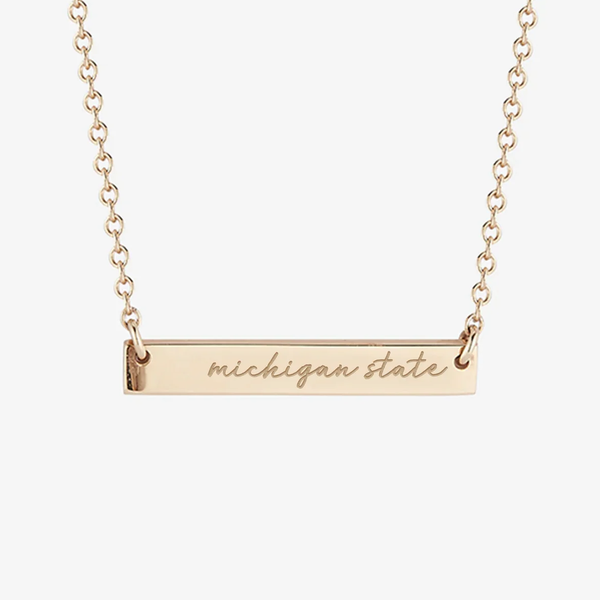 Michigan State Horizontal Bar Necklace