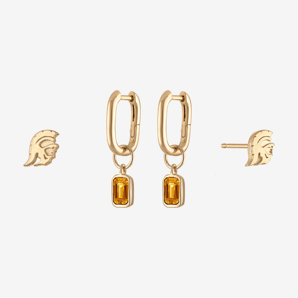 USC Citrine Trojan Mini U Earring Bundle