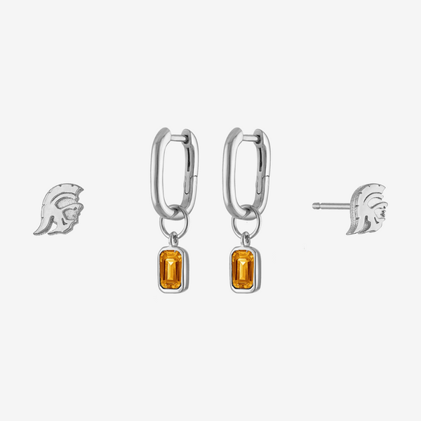 USC Citrine Trojan Mini U Earring Bundle