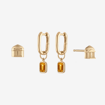 UVA Citrine Rotunda Mini U Earring Bundle