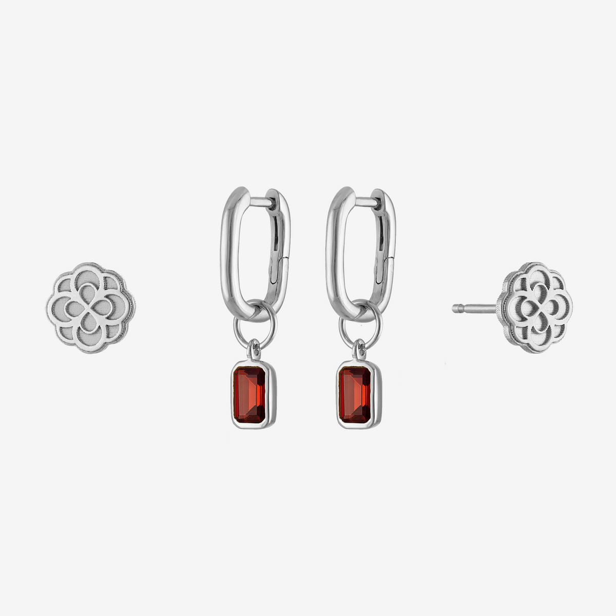 Alpha Omicron Pi Rose Mini U Earring Bundle