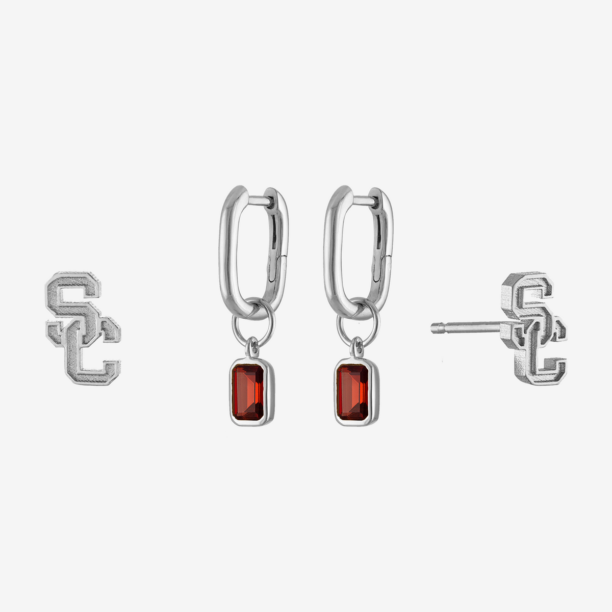 USC Garnet Logo Mini U Earring Bundle