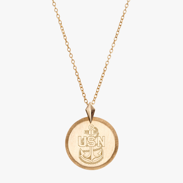 Navy Chief Insignia Florentine Pendant Petite
