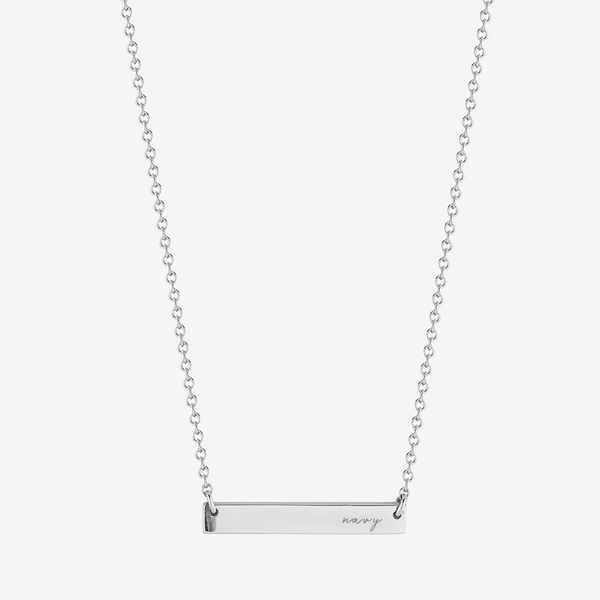 Navy Horizontal Bar Necklace