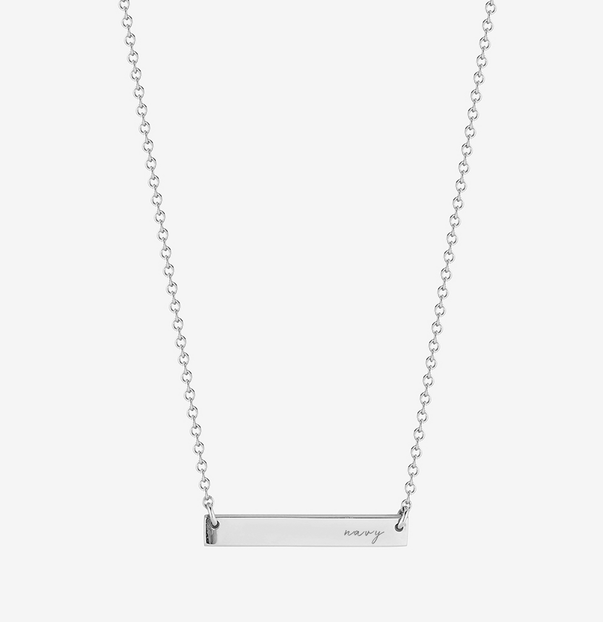 Navy Horizontal Bar Necklace