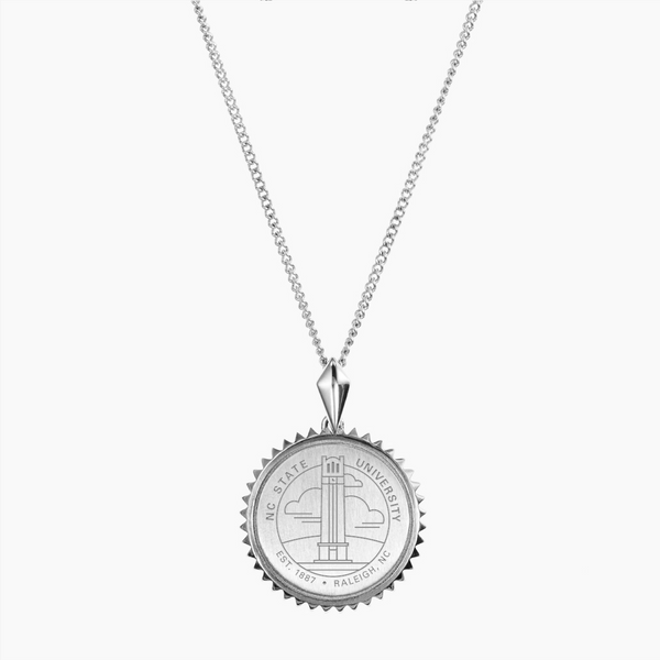 NC State Sunburst Necklace with Cable Chain
