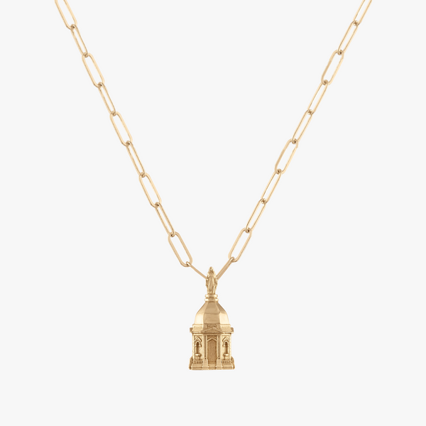 Notre Dame Golden Dome Pendant on Link Chain