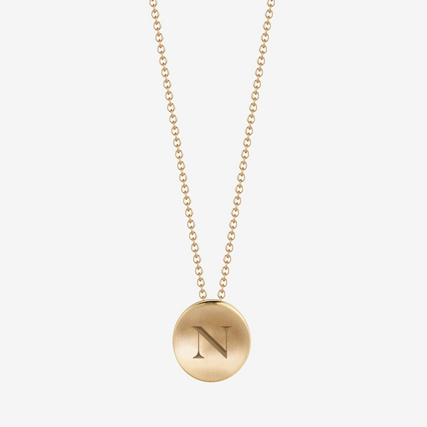 14K Gold and Cavan Gold Northeastern University N Logo Necklace