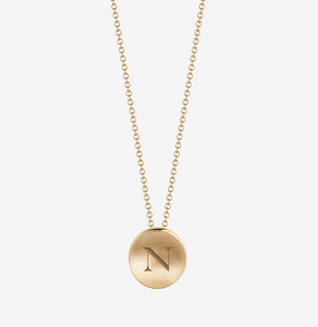 14K Gold and Cavan Gold Northeastern University N Logo Necklace