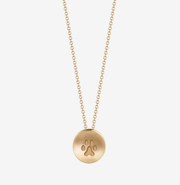 14K Gold and Cavan Gold Northeastern University Husky Paw Necklace