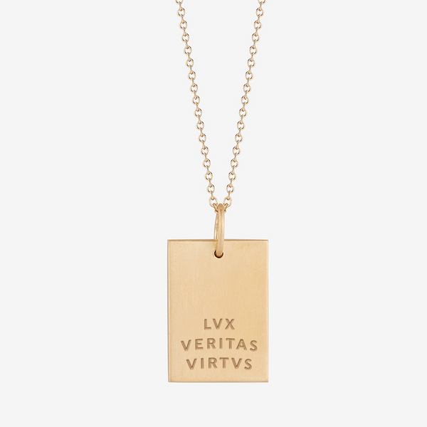 Northeastern Motto Rectangle Pendant