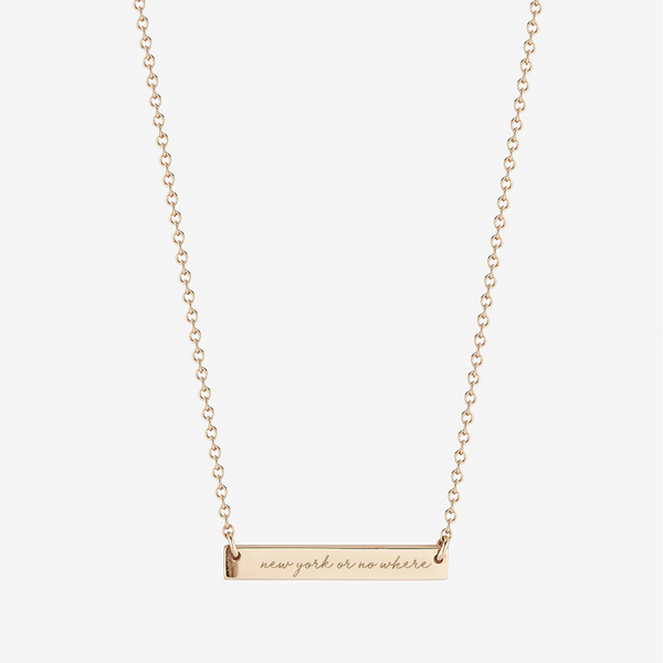 New York or Nowhere Horizontal Bar Necklace