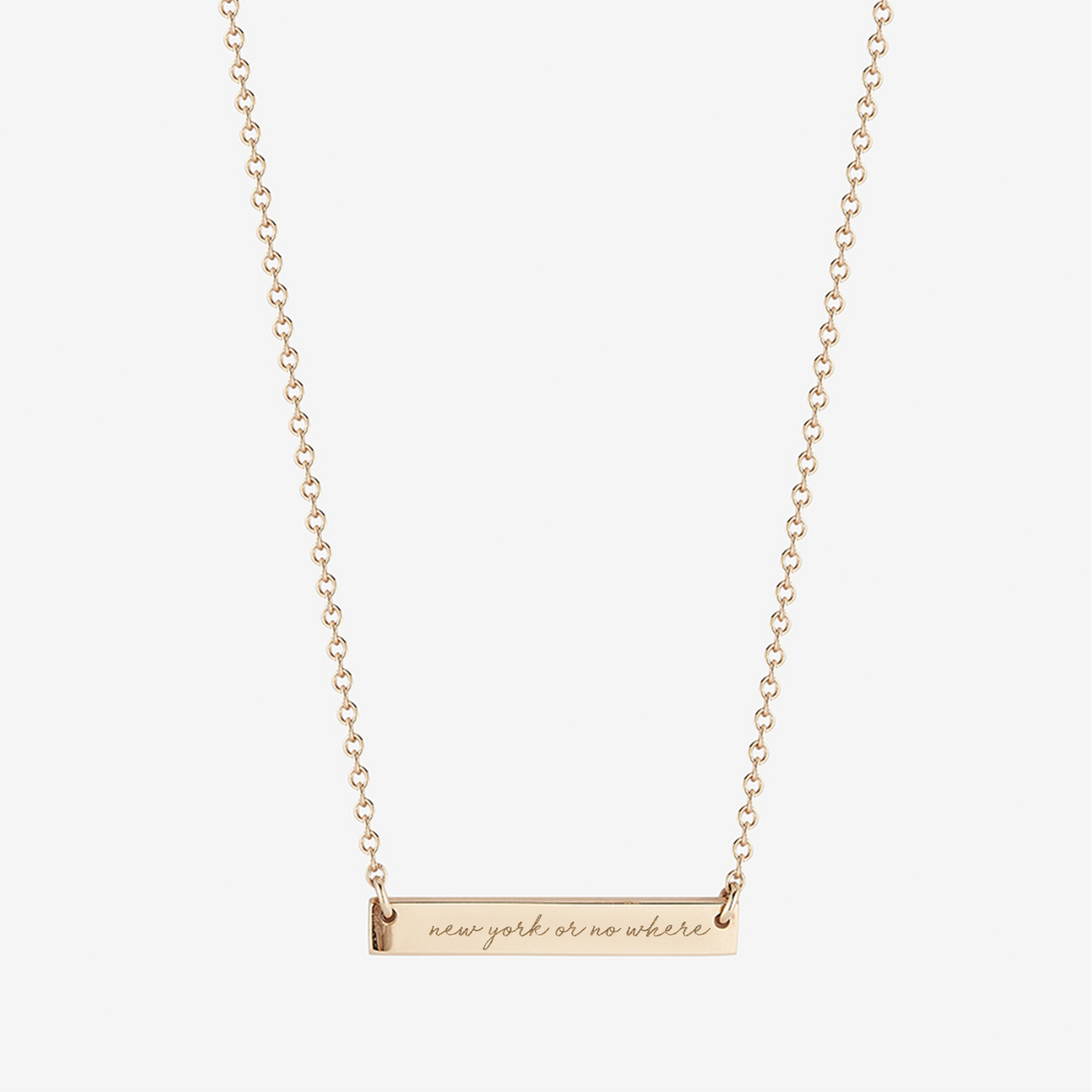 New York or Nowhere Horizontal Bar Necklace