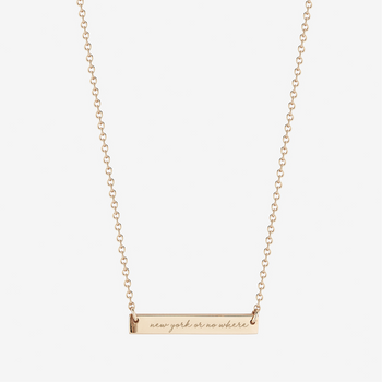 New York or Nowhere Horizontal Bar Necklace