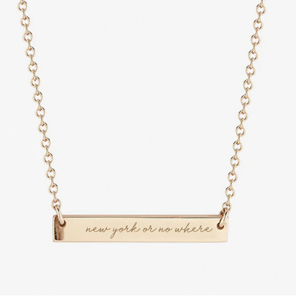 New York or Nowhere Horizontal Bar Necklace