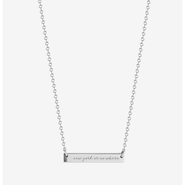 New York or Nowhere Horizontal Bar Necklace