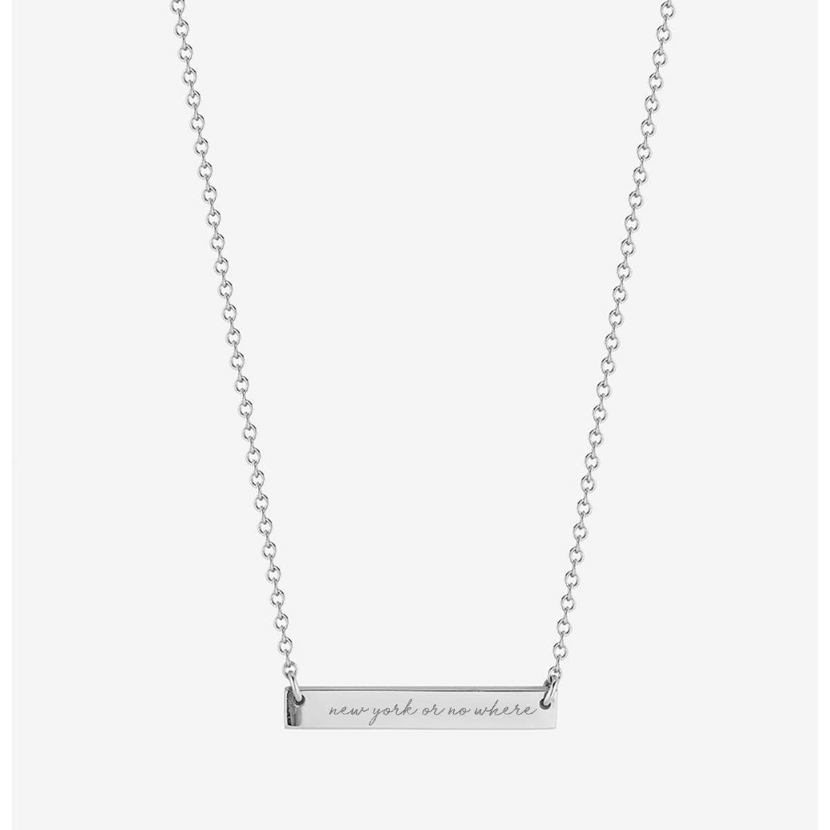 New York or Nowhere Horizontal Bar Necklace