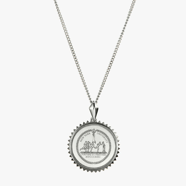 Silver NYU Sunburst Necklace