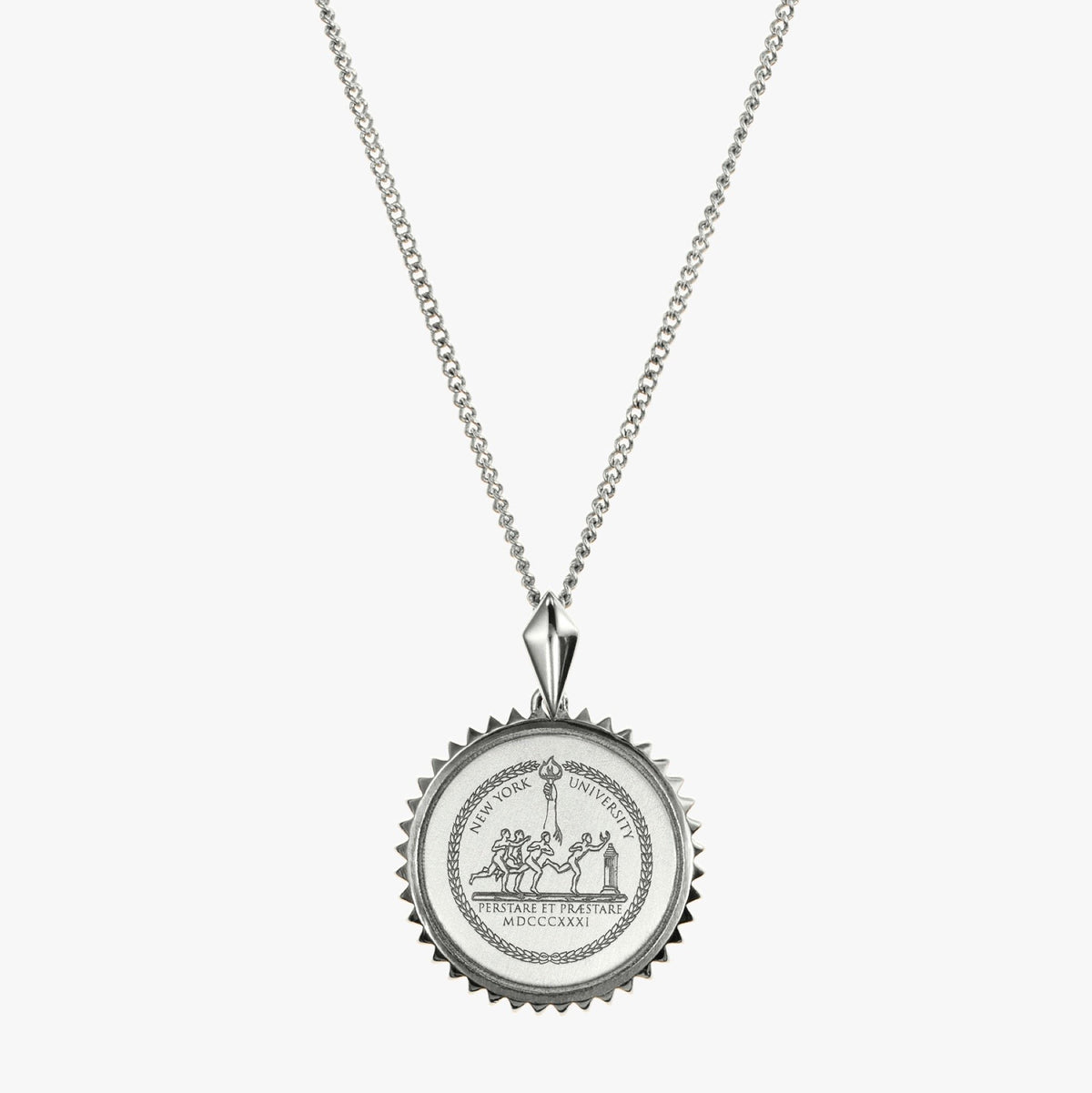 Silver NYU Sunburst Necklace