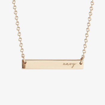 Navy Horizontal Bar Necklace