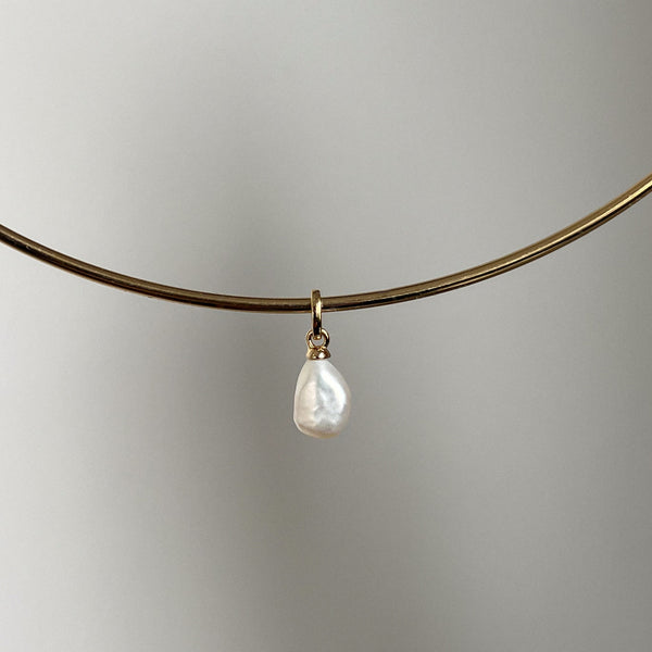 Pearl Charm shown on Neck Collar in gold