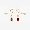 Garnet North Star Florentine Earring Bundle